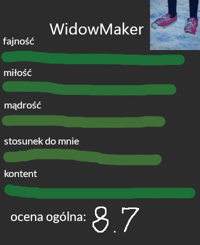 t.....i - @WidowMaker

Za co lubię:
Super gify
Super obrazki
Naprawdę quality ko...