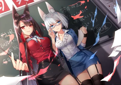 BlackReven - #randomanimeshit #kangetsu #azurlane #akagi #kaga #kemonomimi #kitsunemi...