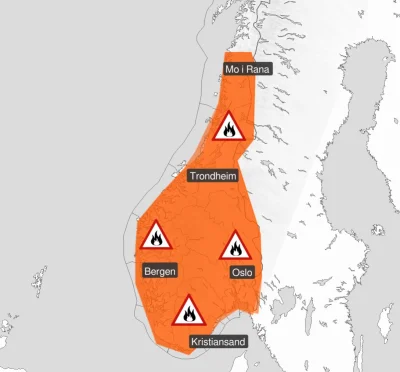 wykrecamysruby - Zagrożenie pożarowe w Norwegii z powodu serii upałów utrzymujących s...