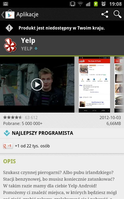 C.....W - #yelp#fail na #android w Polsce: