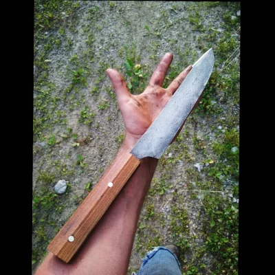 smieszqje - Nowy nożyk zrobiłem , w końcu troche więcej czasu na warsztat ;) 
#knife...