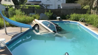 Oklasky - The woman lost control of her car while backing up, driving through bushes ...