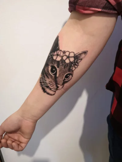 Arowanafish - #tattooboners #tattoo Dzisiejszy kociak, co myślicie? ʕ•ᴥ•ʔ