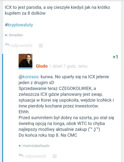 Qiudo - Kiedy jesteś @Amadeo i sprzedałeś ICX po 2.80 XD
#kryptowaluty