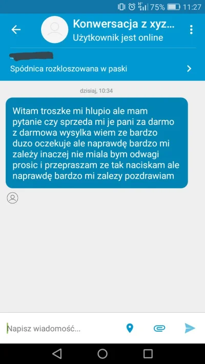 6punihsm5 - Siostra sprzedaje trochę starych ciuchów na Olx. Rozmowa dotyczyła spódni...