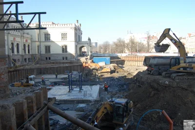 BartlomiejS - Prace przy budowie parkingu podziemnego przed dworcem Wrocław Główny #d...