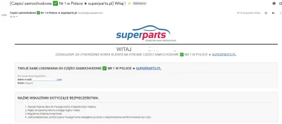 m.....2 - @superparts_pl: Dlaczego po rejestracji przesłaliście na mój e-mail komplet...