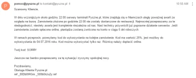 ecikowaty - Proszę mireczki, rabat 25% na pyszne.pl, kod SORRY, smacznego.
#cebulade...