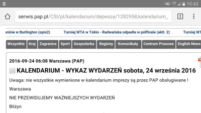 Xianist - Według PAP (państwowej agencji) nie ma dzisiaj ważnych wydarzeń w Warszawie...