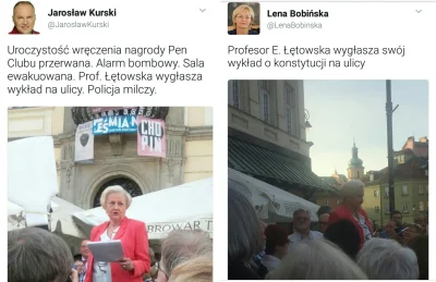 falszywyprostypasek - Profesor Łętowska miała odebrać nagrodę i wygłosić wykład o kon...