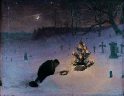 M.....a - Otto Hesselbom, Christmas Eve at the Grave, 1896 r.

#malarstwo #sztuka #...