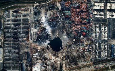 myrmekochoria - Widok z lotu ptaka na krajobraz po eksplozji w Tianjin
#fotografia #...