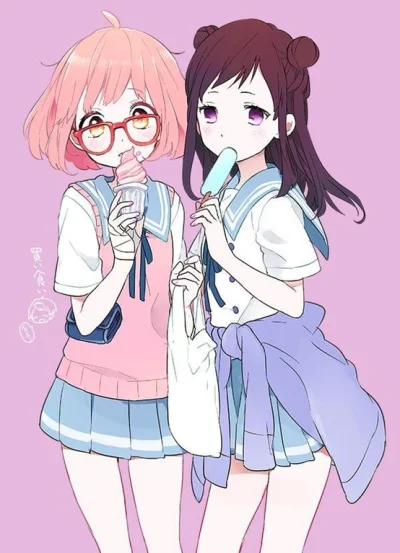 x.....c - #randomanimeshit #miraikuriyama #kyoukainokanata #meganekko ##!$%@?