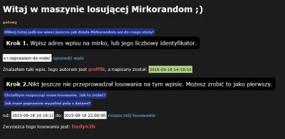 grafffik - Mamy zwycięzce, wyłonionego dzięki skryptowi #mirkorandom.
Zwycięzcą zost...