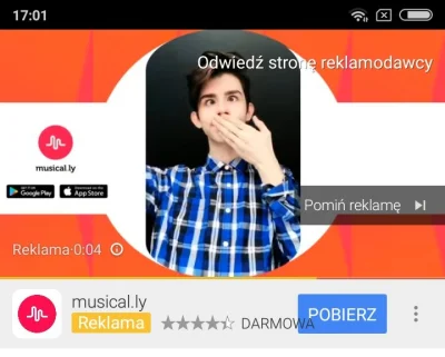 P.....e - Da się jakoś zablokować reklamę, tylko z musically? Bo mi skiałczy cały cza...