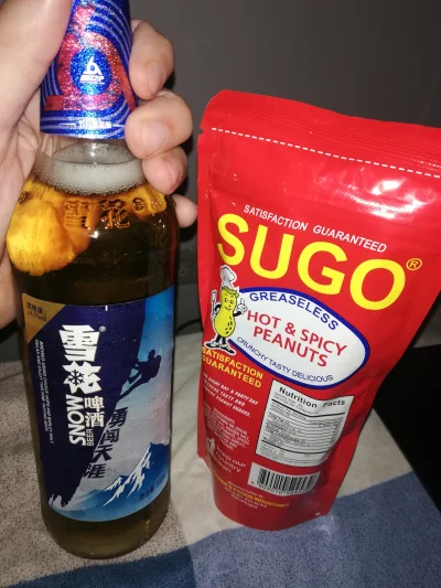 KuyaBabaero - #alkohol #piwo chińskie piwko i orzeszki(na oleju palmowym.. Pychotka