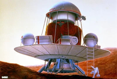 d.....4 - Marsjański lądownik, wizja artystyczna z 1988 roku autorstwa Pata Rawlingsa...