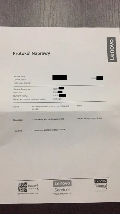 pucha85 - "Brawo" Lenovo Polska !! Laptop po 3 tygodniach wrócił z serwisu... Niestet...