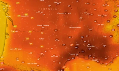 KOLO41a - Na południu Francji, w miejscowości Carpentras odnotowano 44.3 stopnie Cels...