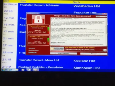 sekurak - Frankfurt, dworzec kolejowy. Ransomware żąda okupu za odblokowanie tablicy ...