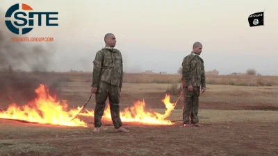 ozo989 - Podobno nowe video od ISIS z Aleppo. 2 żołnierzy TAF spalonych żywcem.
#syr...