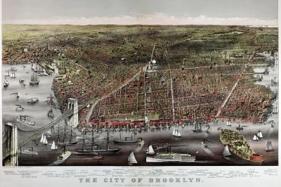 merti - #mapy #kartografia #starocie #newyork #nowyjork #brooklyn 1879r