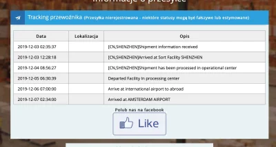 klotz - @AliPaczka: dzięki, czyli tracking raczej fałszywy, dopóki numer PP nie zaczn...