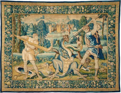 myrmekochoria - Herkules walczy z hydrą lernejską (gobelin: 418 x 544 cm), Niemcy 165...