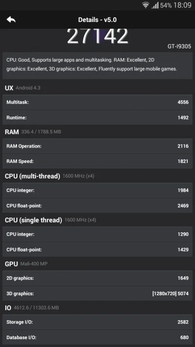 A.....t - Może się komuś przyda do porównania. Samsung galaxy s3 lte, OC 1.6 GHz, zmo...