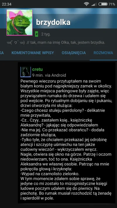 c.....u - Mistrzem w pisaniu to ja może i nie jestem... Fajna historia? Dobre podrywy...