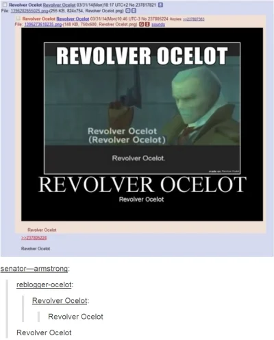 WesolyMorswin - - Revolver ocelot?

- Revolver ocelot.



SPOILER
SPOILER




#revolv...