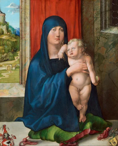 JLSZ - Madonna z dość dziwnym dzieciątkiem. Dürer. #sztuka #malarstwo #niemcy