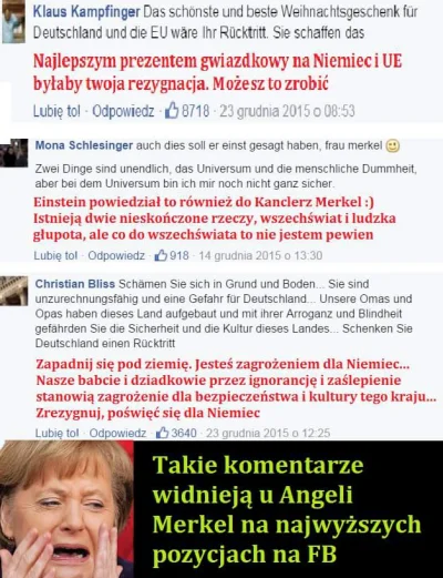 c.....y - Tymczasem u #merkelcwel na profilu fb. Komentarze z najwyzszych pozycji.

...