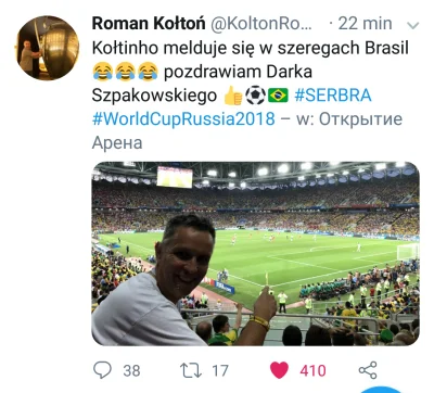 mahakaM - Romkowi żart wyszedł.
#mecz #mundial #mundial2018