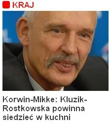 KRS - @jaszczump: 
 Szowinista Korwin znów swoje! 
 Wg Mikkego kobieta sukcesu, minis...