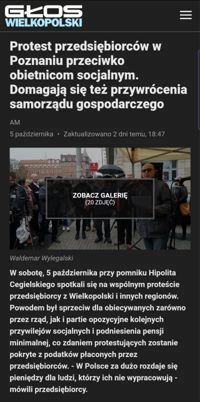 qwertyasdf - Przy każdym proteście pracowniczym słychać kwik przedsiębiorców że to on...