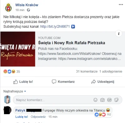 m.....k - Kibice Wisły przynajmniej mają poczucie humoru ;p

#wislakrakow