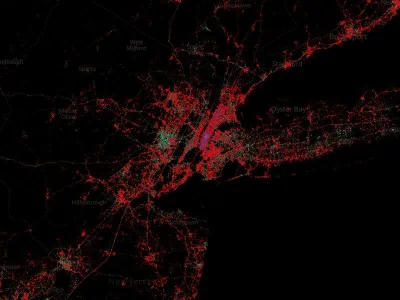 P.....k - Tak wygląda mapa Nowego Jorku jeśli chodzi o użytkowników telefonów. Czerwo...