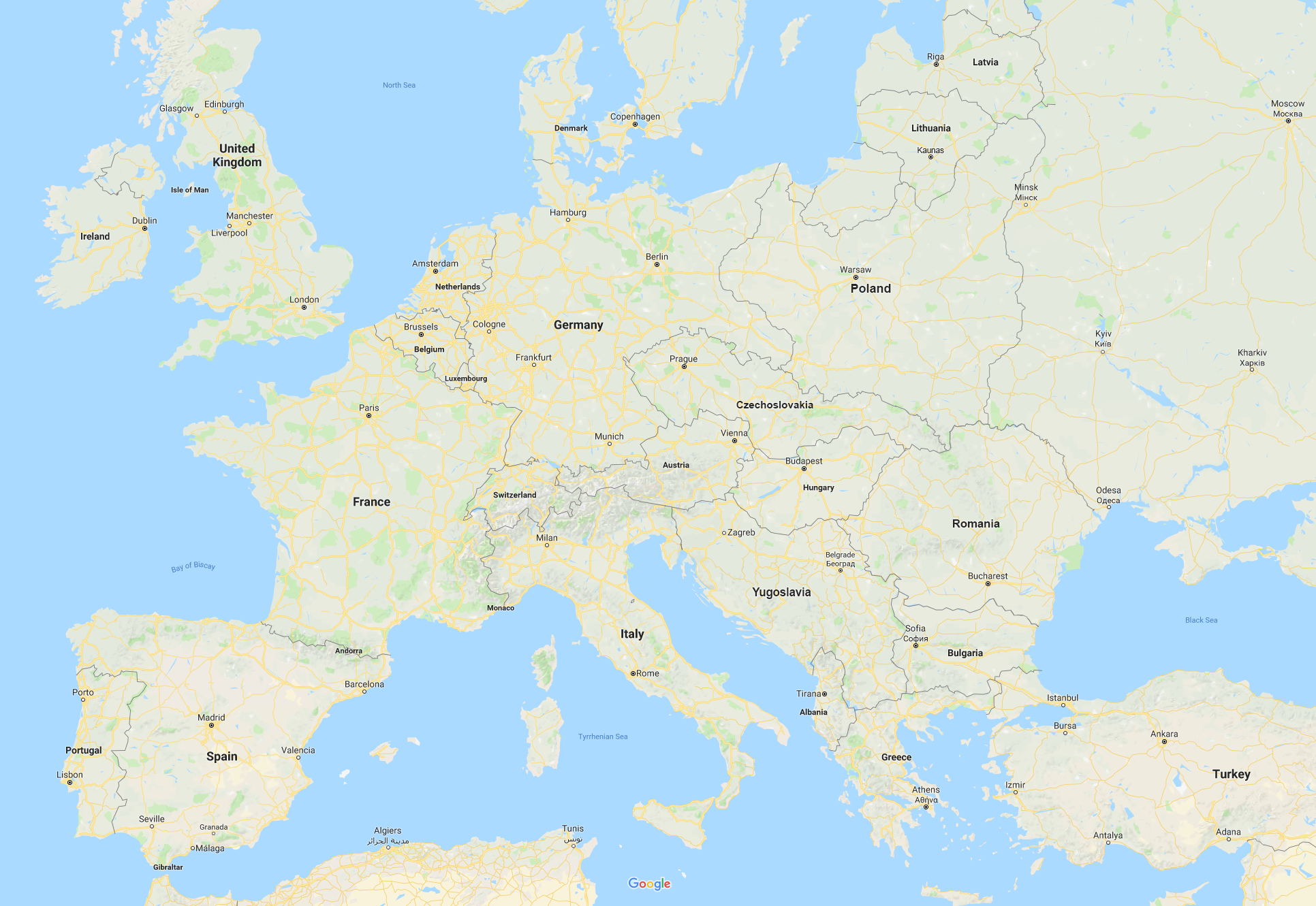 Europa Mapy Europa Google Maps 1936 Kryniow Wykop Pl