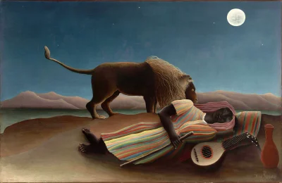 Sosna_pospolita - Fajny obraz. Podoba mi się. Henri Rousseau - Śpiąca Cyganka
#sztuk...