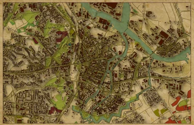 Sinklinorium - Współczesna mapa Starego Miasta Gdańsk w stylu retro, stworzona na szy...