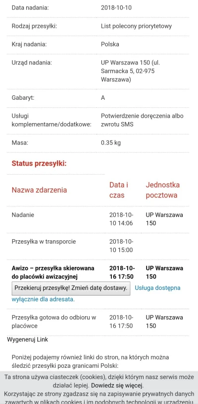 piotrgosha - Pocztę polską p------o (・へ・)
Paczka została nadana z Warszawy, mieszkam ...