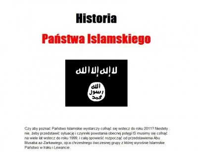 MamutStyle - HISTORIA PAŃSTWA ISLAMSKIEGO

LINK z obrazkami - https://www.dropbox.c...