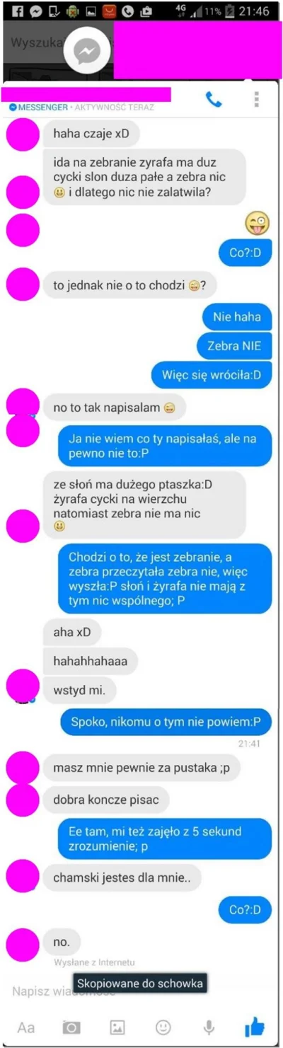 Michal1103 - Co te różowe czasem to ja nawet nie... Wysłałem swojej współlokatorce te...