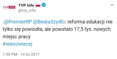 adi2131 - Jest mniej szkół, potrzeba mniej nauczycieli, a miejsc pracy i tak przybyło...