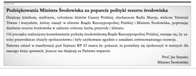 JogurtMorelowy - Płatne ogłoszenie ministra środowiska w Gazecie Polskiej Codziennie....