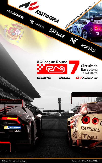 ACLeague - Serwery na prekwali do R7 @ Barcelona Moto ACLeague MOTORSPORT CAPSULE GT3...