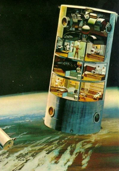 d.....4 - #conceptart 12-osobowej stacji kosmicznej

#kosmicznearchdragona #kosmos
