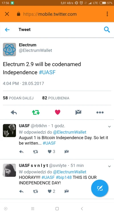 p.....4 - Nazwijmy 1 sierpnia Dniem Niepodległości #bitcoin portfel Elecrum nazwał na...