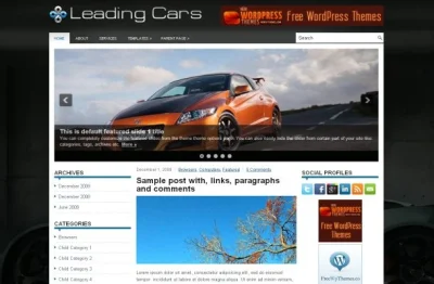 pameladesign - Free Dark Black Cars Blog Wordpress Theme Template Website Templates a...